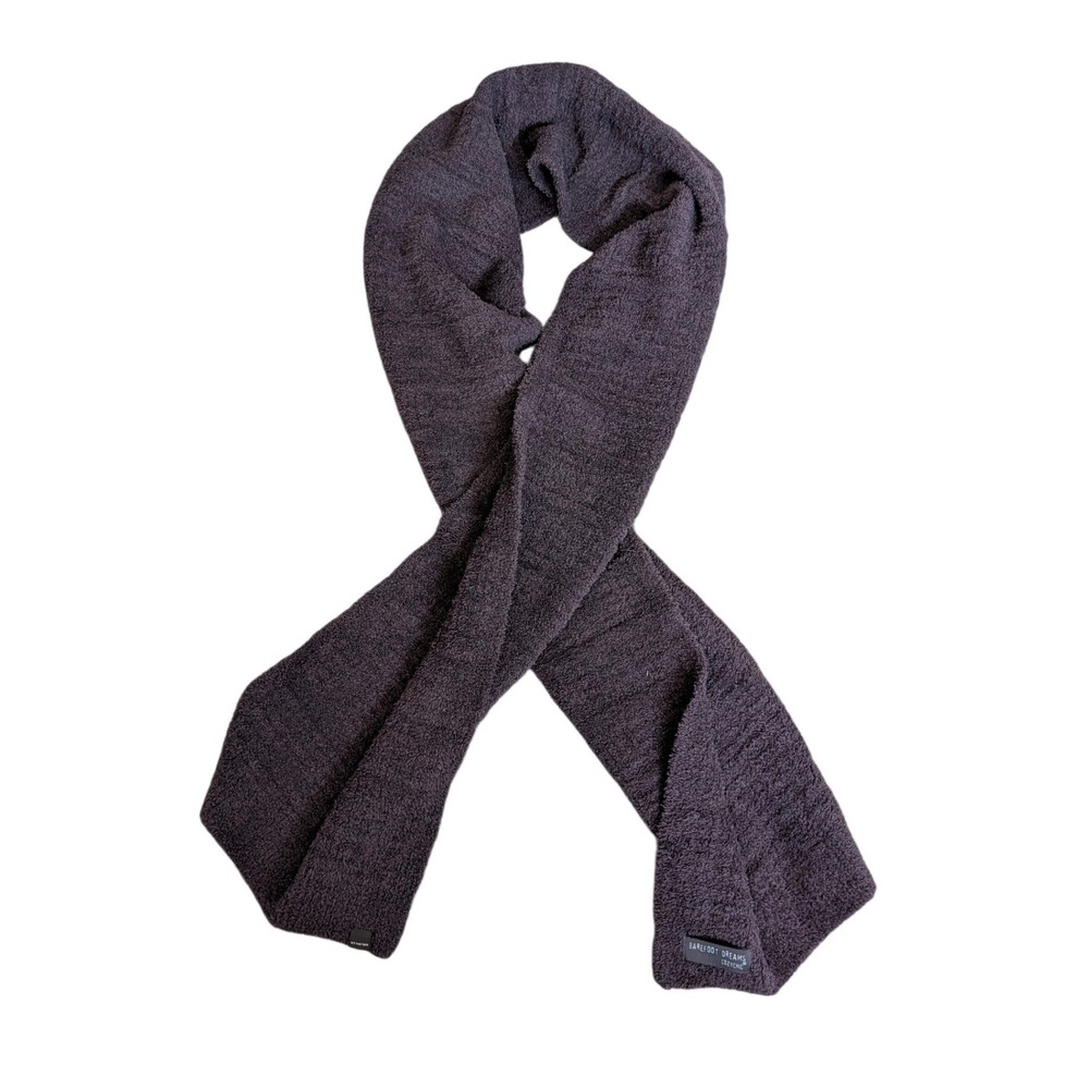 Barefoot Dreams CozyChic Scarf Carbon Grey Plush Knit Winter Wrap Scarf